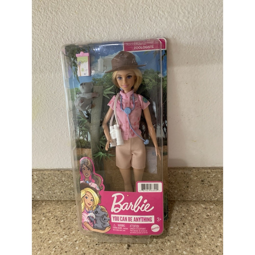 You Can Be Anything Barbie "Zoologist" Doll with Mom & Baby Koala New In Box